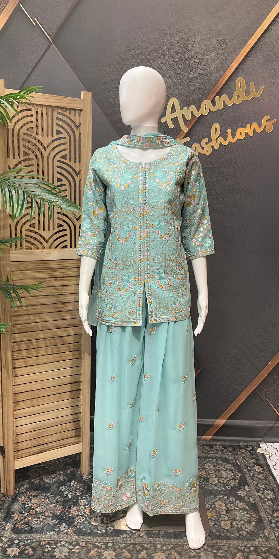 Teenage Girls Blue Palazzo set