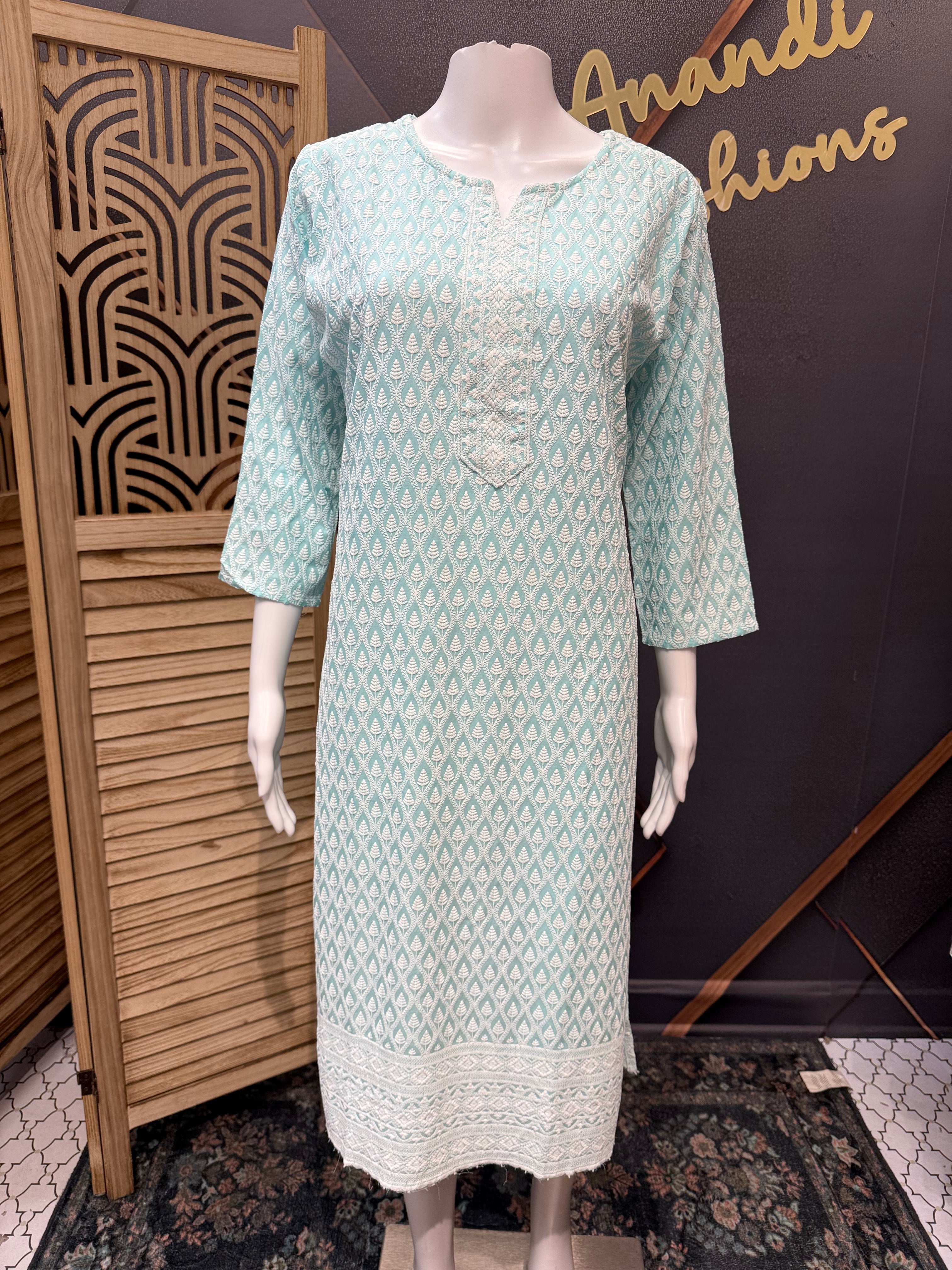 Pastel Blue Chikankari Kurti