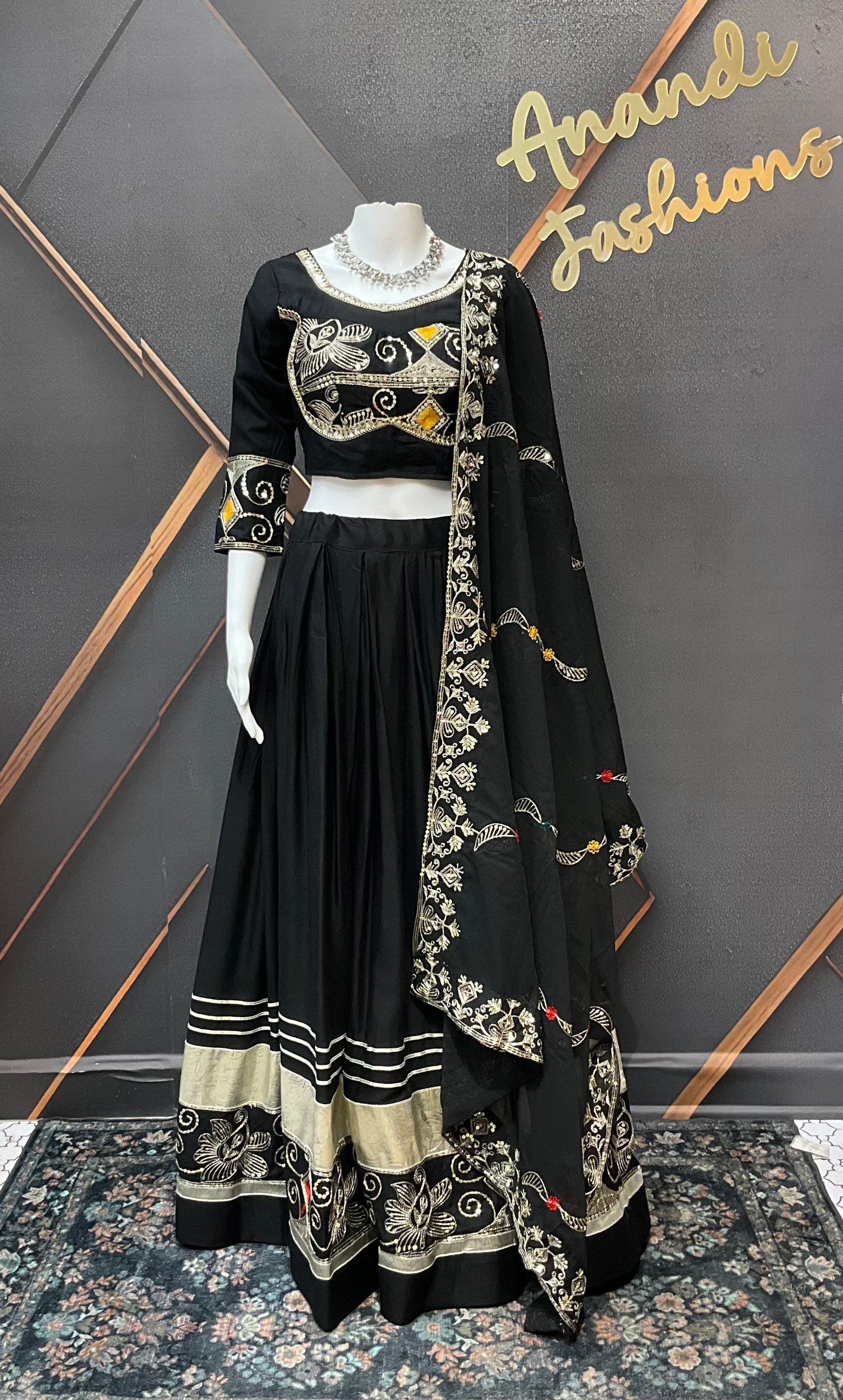 Black Pure Cotton Chaniya Choli set