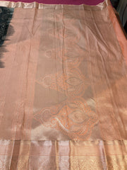 Black Semi Silk Kanjeevaram Saree