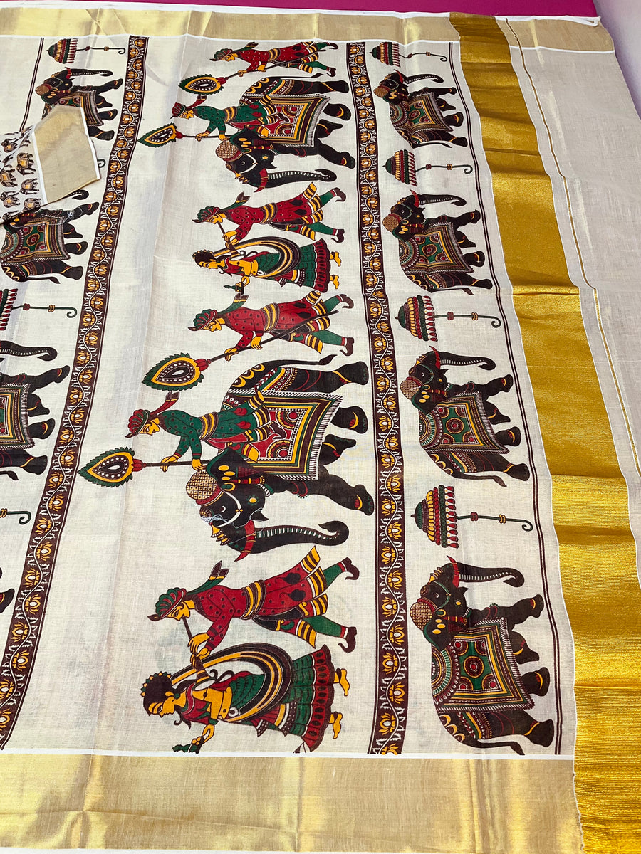 Kerala Set Mundu saree with blouse