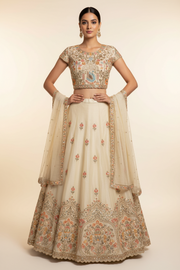Teenage Girls - Gold Tissue Lehenga set