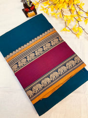 Blue Narayanpet handloom saree