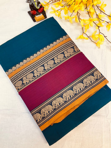 Blue Narayanpet handloom saree