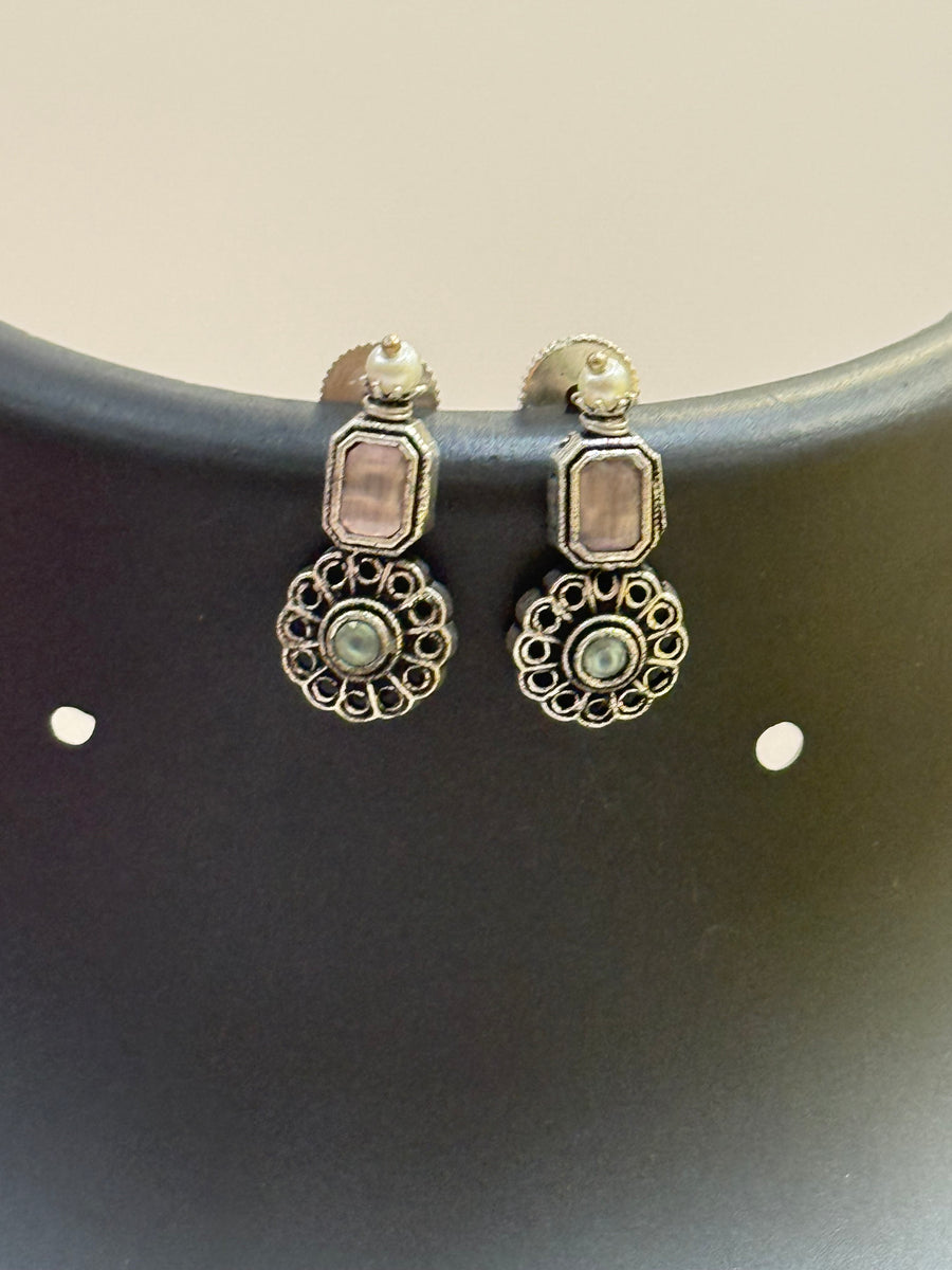 German Silver Pastel Color Necklace set