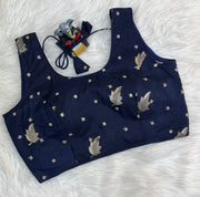 Navy Blue Crepe Silk Blouse