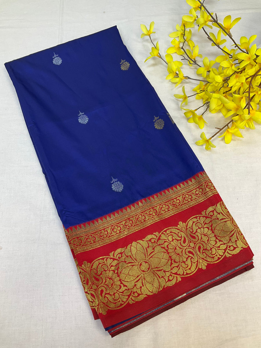 Semi Silk Kanjeevaram Royal Blue Saree