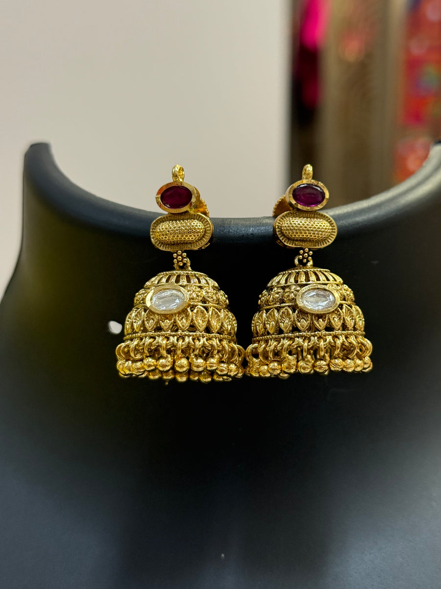 Antique Finish Kundan Necklace set