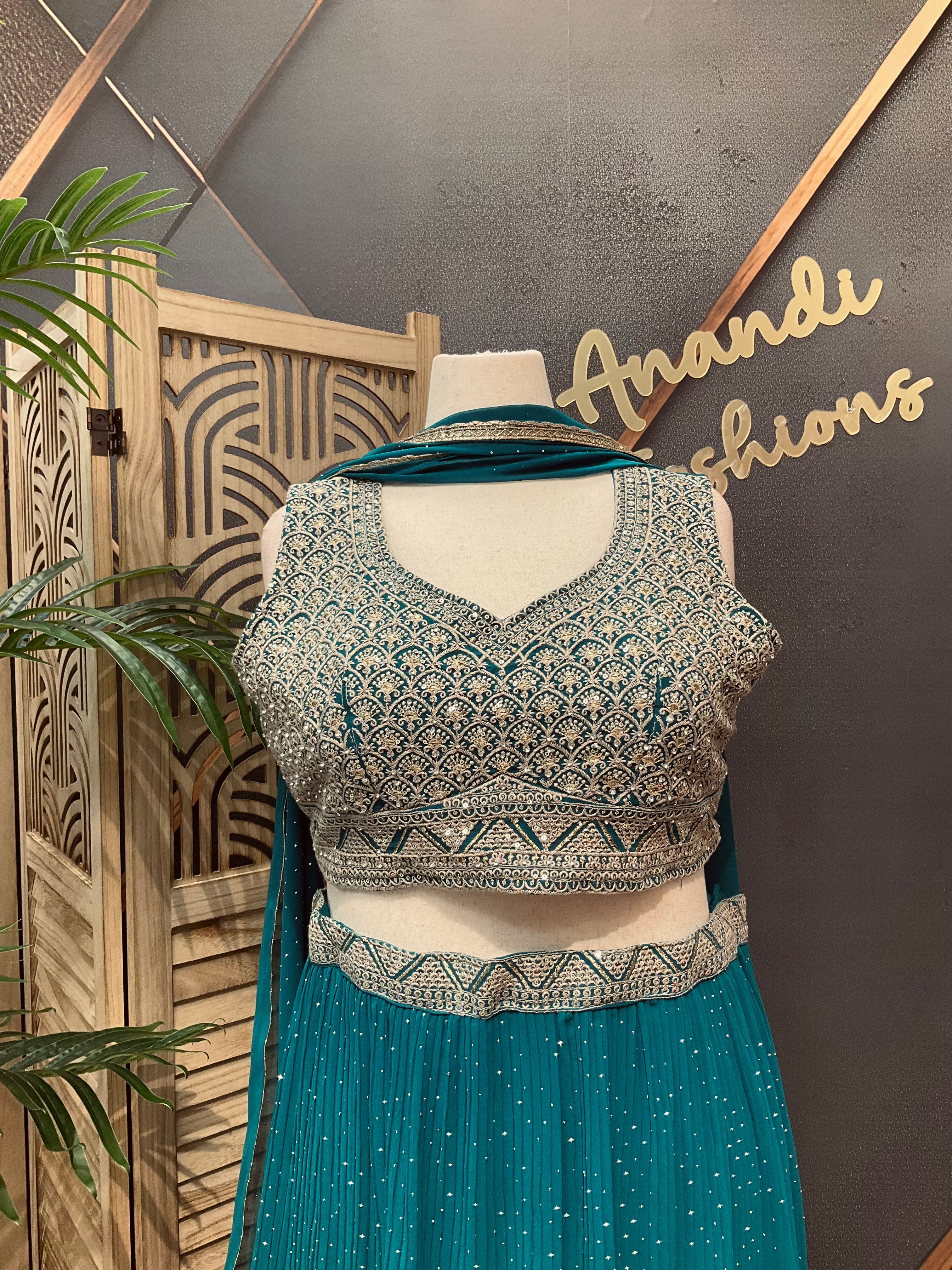 Size 46 - Plus size Georgette lehanga