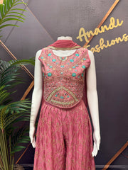 Pink-Teenage Girls Indo Western set
