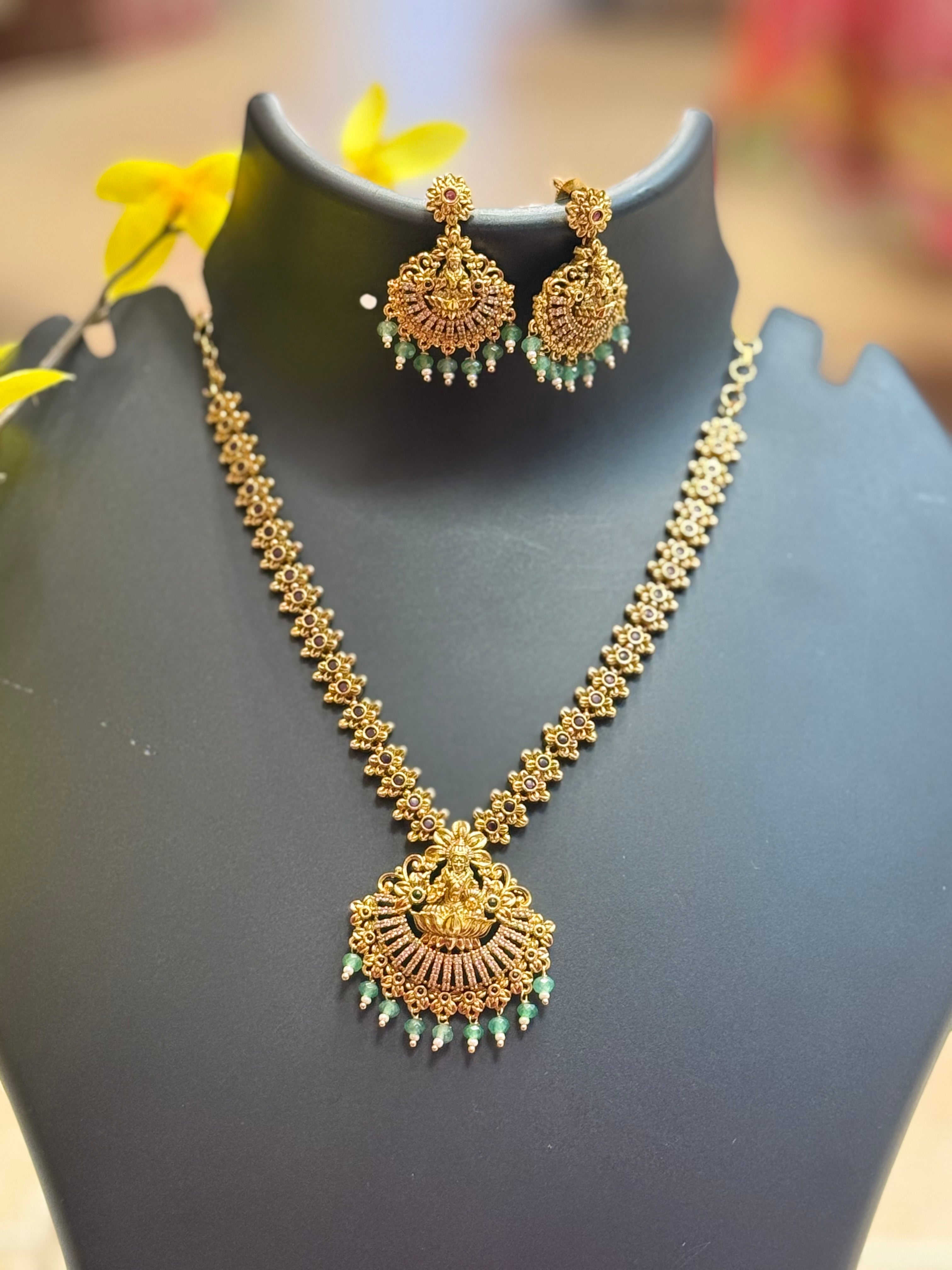 Temple Jewelry- Lakshmi Necklace set