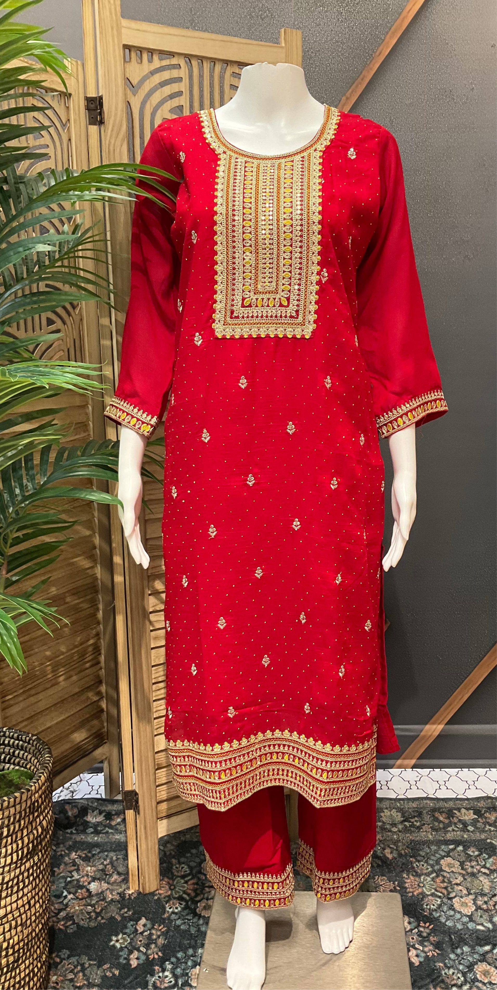 Size 38-Party Wear Chudidhar/Kurti sets with contrast dupatta