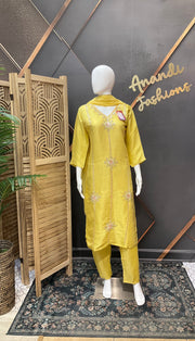 Yellow Party Wear kurti set