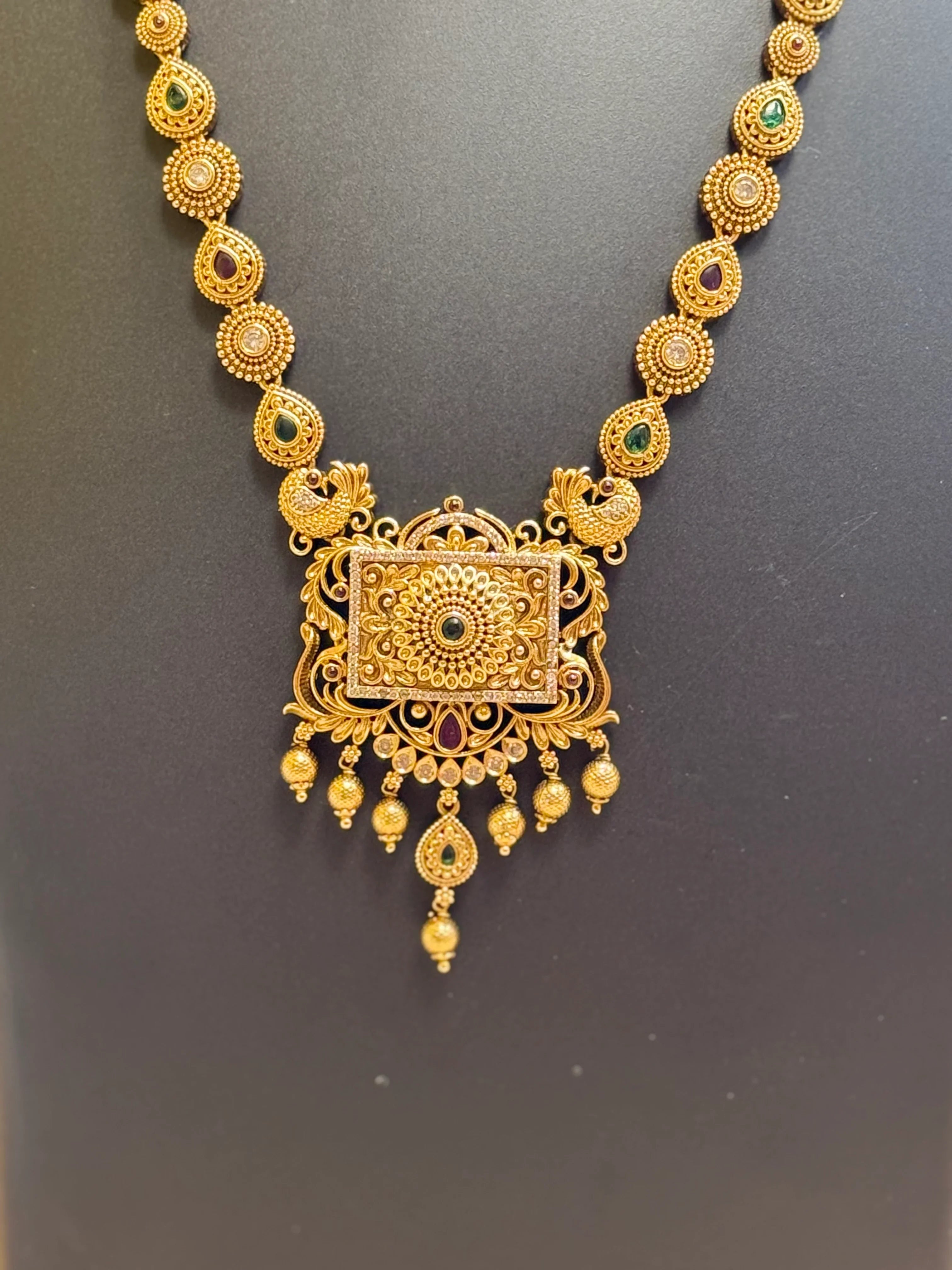 Antique Finish - Long Necklace/ Haram Set