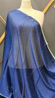 Satin Silk Dupattas with Silver Border