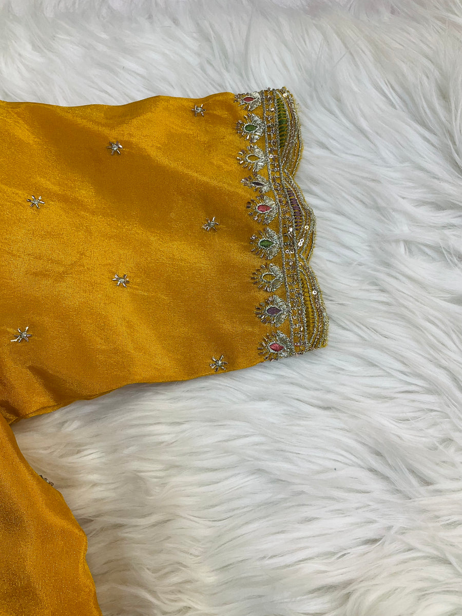 Women’s Front Opening Yellow  Tissue blouse - Women - Blouse - Anandi Fashions