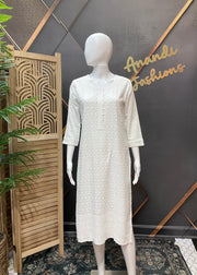 Soft Rayon White Chikankari Kurti