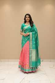 Teenage Girls Zari Kota Half Saree Set