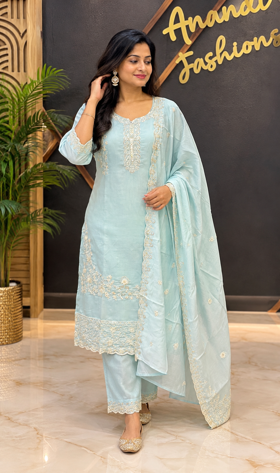 Women’s Light Blue Kurti set