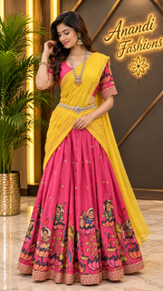 Women’s Kalamkari Half Saree/Lehenga  Set