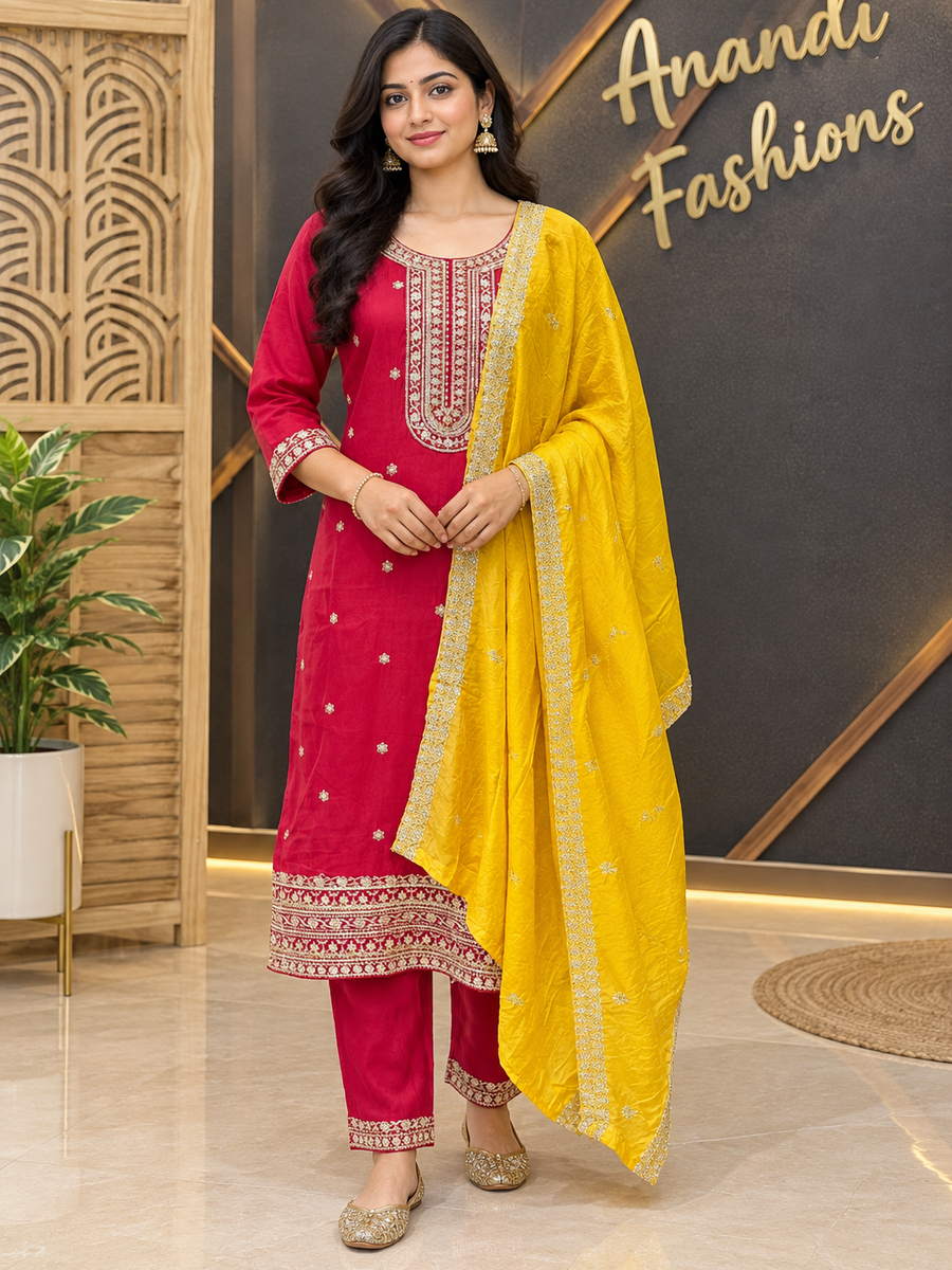 Red Party Wear Kurti set