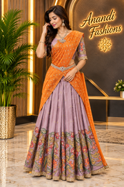 Women’s Kalamkari Half Saree/Lehenga  Set
