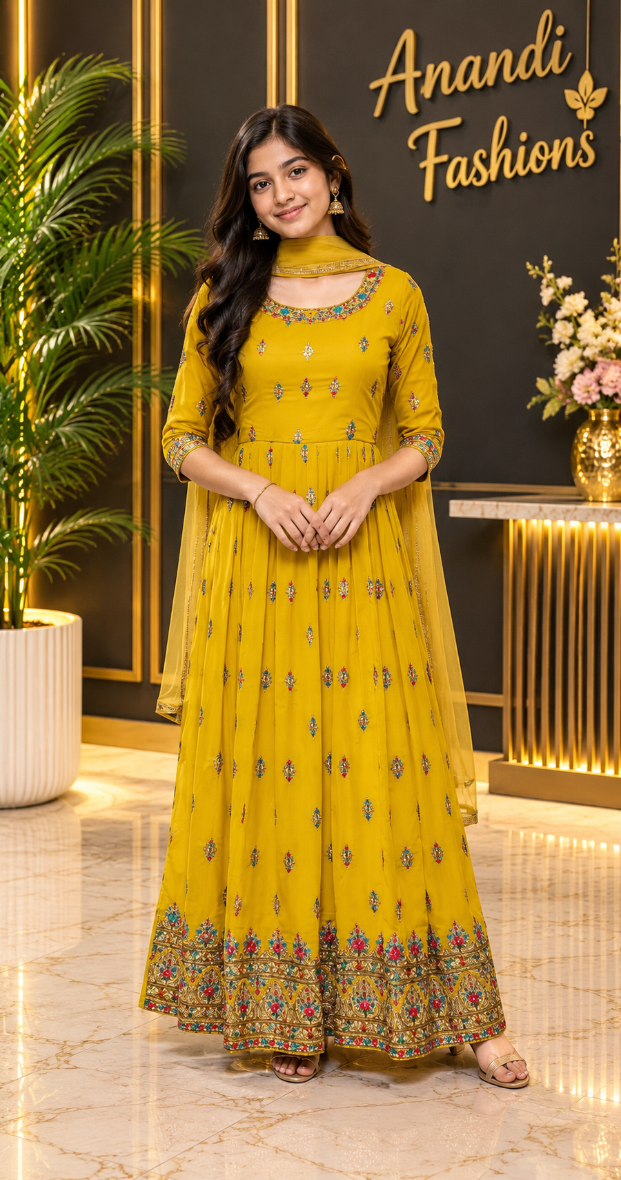 Teenage Girls’’ Yellow Long Dress