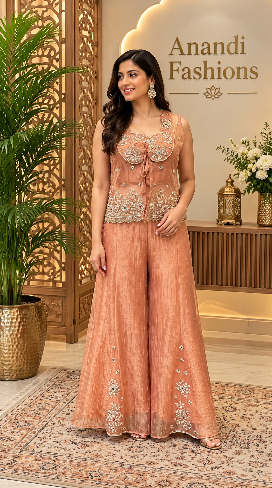 Women's Palazzo Set with Vest