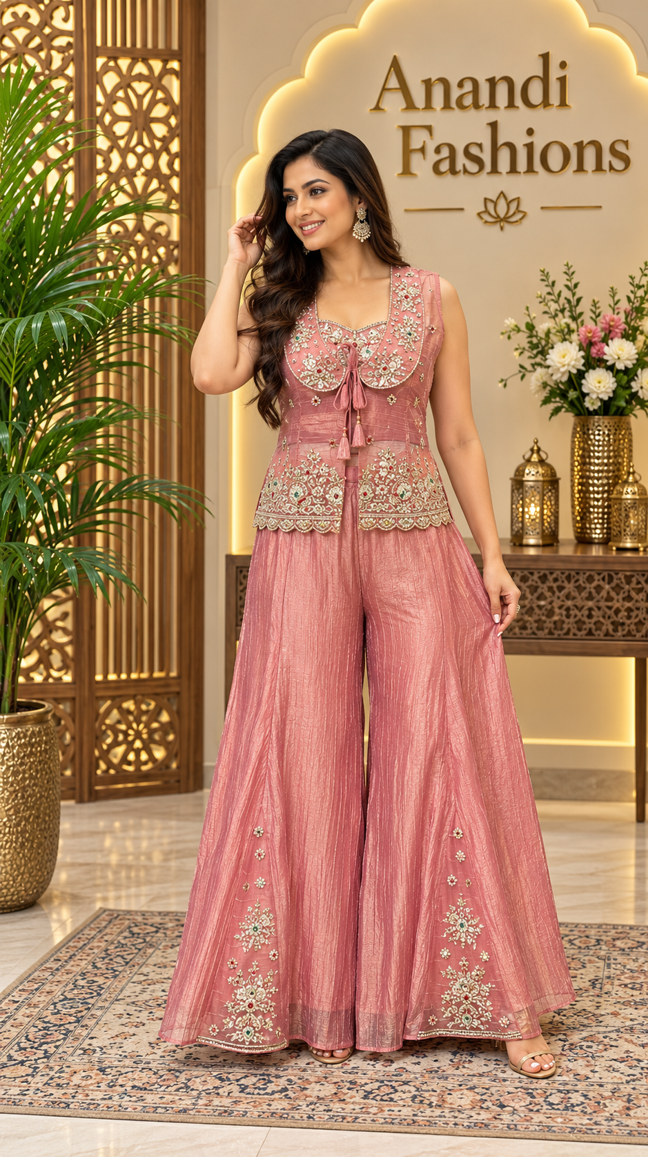 Women's Palazzo Set with Vest