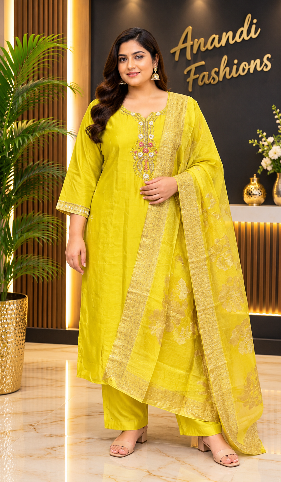 Women’s Shimmery Kurti Set – Plus Size