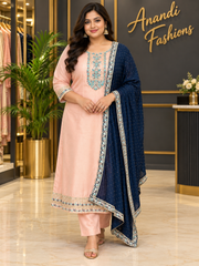 Women’s Pastel Anarkali Kurti Set – Plus Size