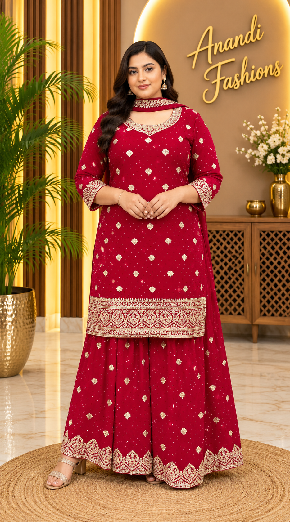 Women’s Georgette Sharara Set – Size 46