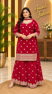 Women’s Georgette Sharara Set – Size 46