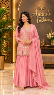 Pink Plus size Party Wear lehenga Set