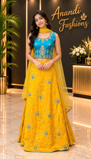 Teenage Girls’’ Yellow Lehenga Set