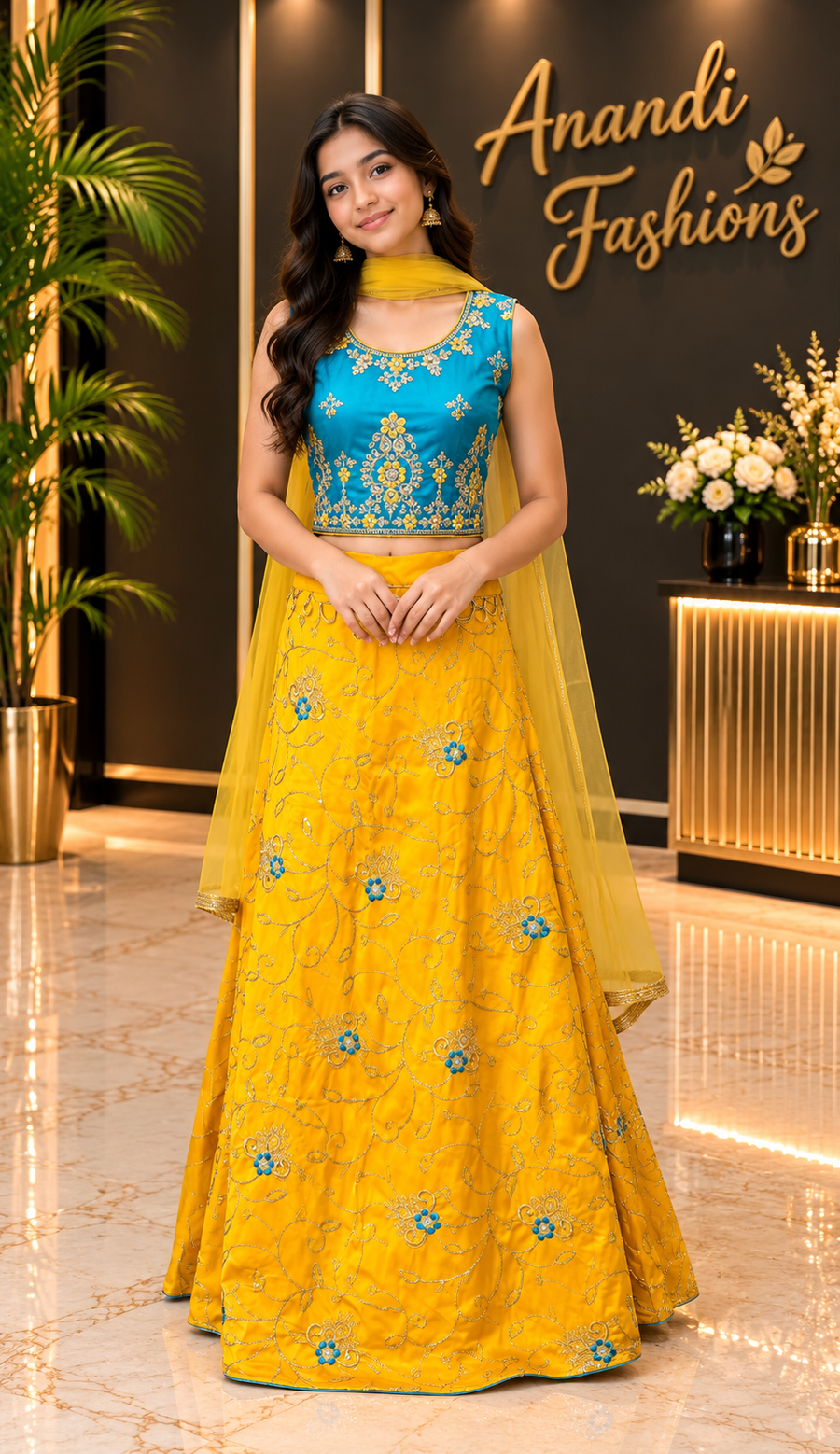 Teenage Girls’’ Yellow Lehenga Set