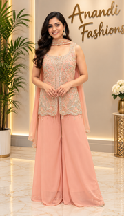 Women’s Pastel Colors Stylish Palazzo/ Sharara Set