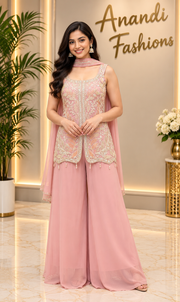 Women’s Pastel Colors Stylish Palazzo/ Sharara Set