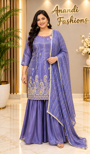 Lavender Plus size Palazzo set