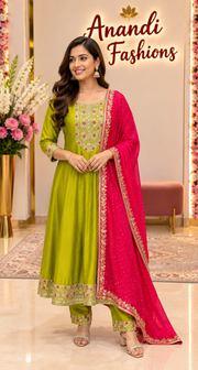Green Anarkali Party Wear Kurti set