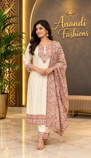 Plus Size Half White Party Wear Kurti set