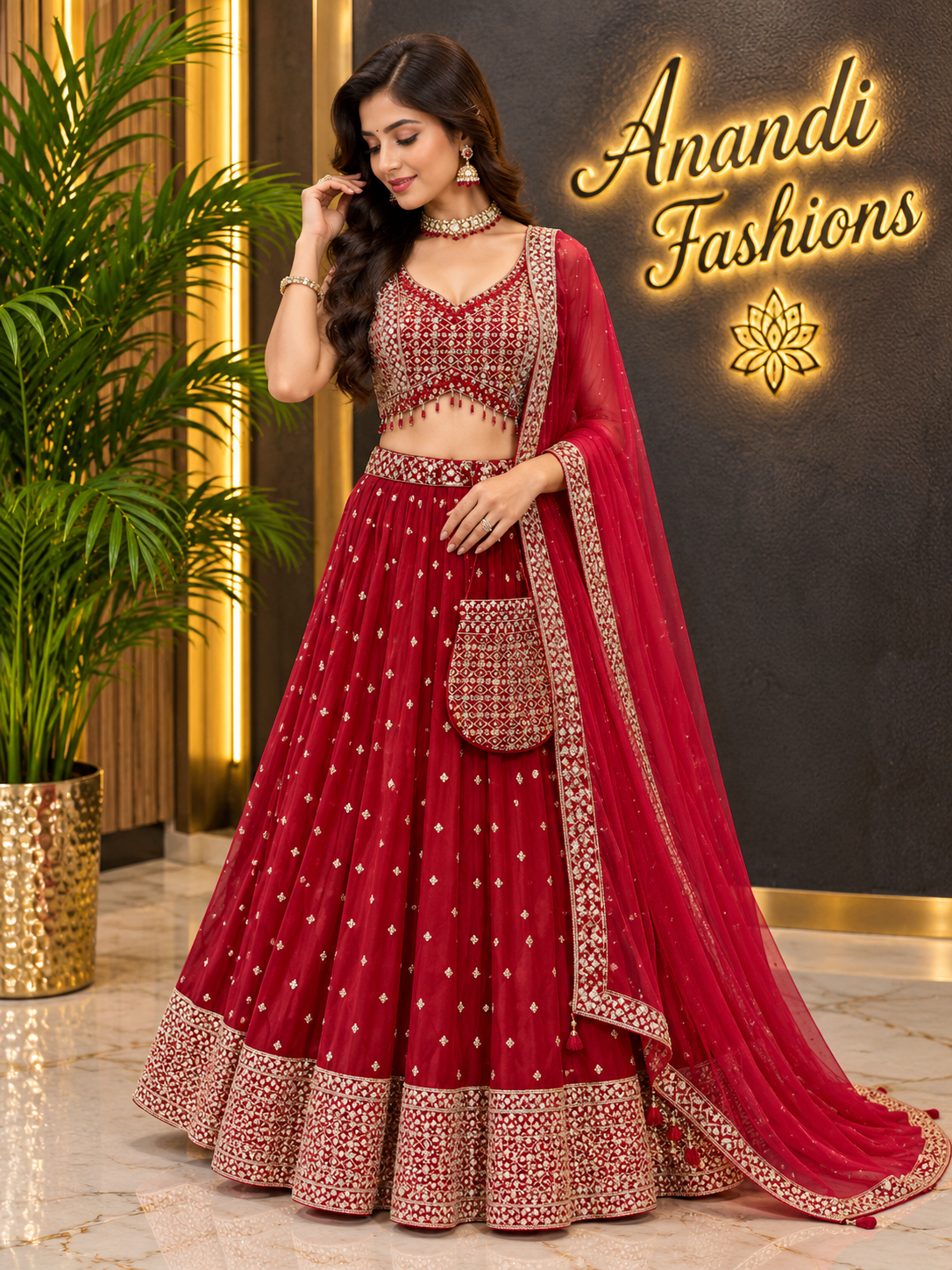 Women’s Heavy Work Alia Cut Blouse Lehenga Set