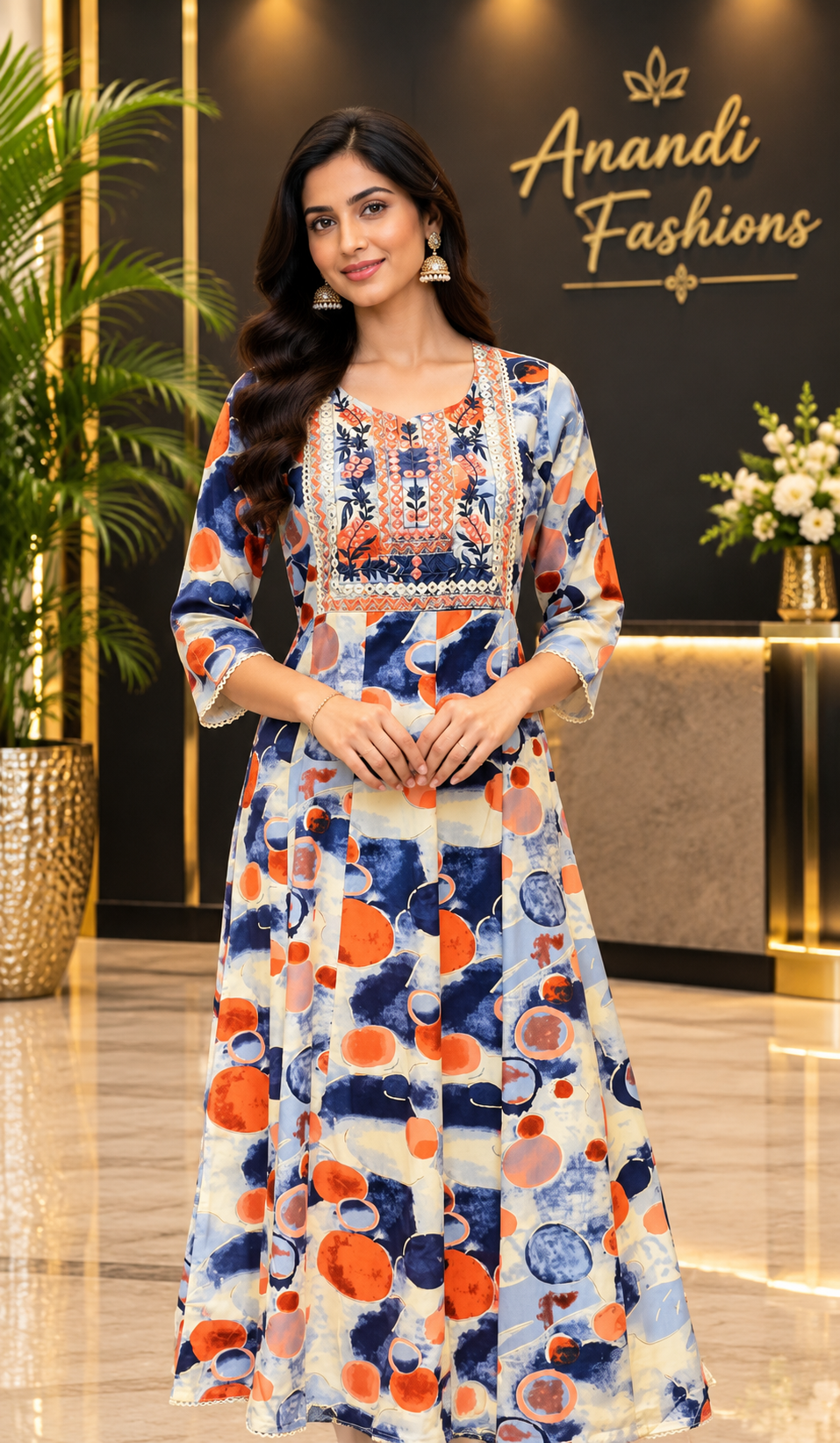 Women’s Modern Design Pure Cotton Long Kurti