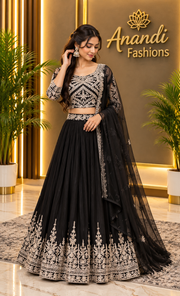 Women’s Black Lehenga Set