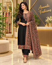 Plus Size Black Party Wear Kurti set