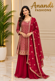 Women’s /Indian Xxl Pink Georgette Sharara Set