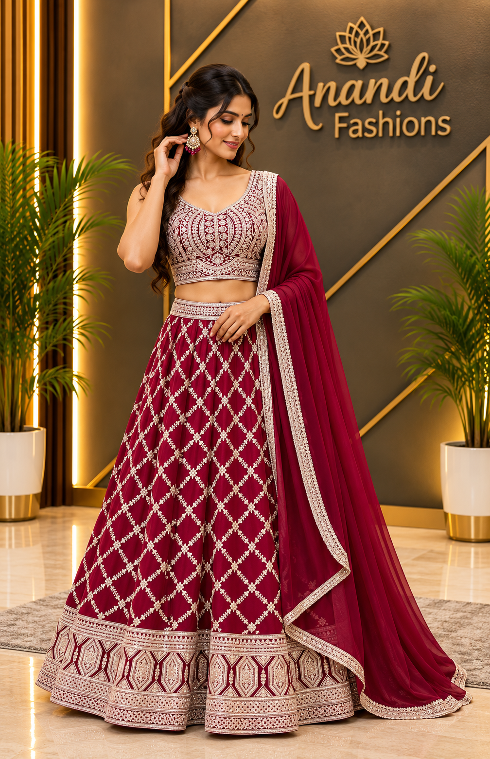Women’s Georgette Heavily Embroidered Lehenga Set – Plus Size