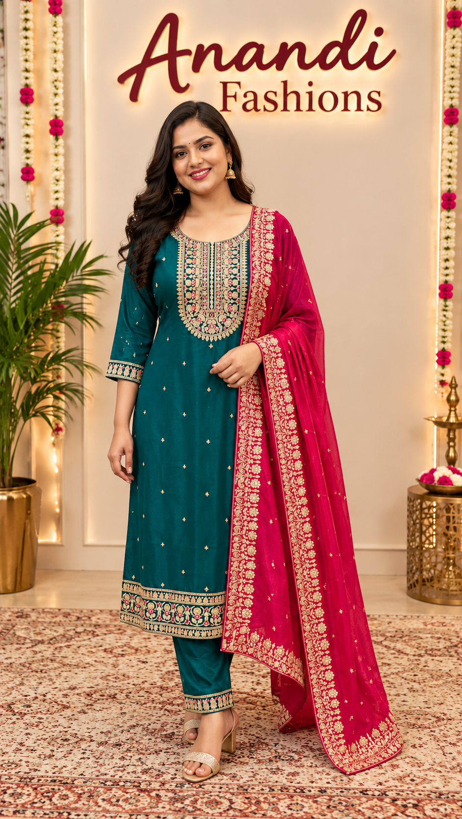 Sea Green Anarkali Kurti set