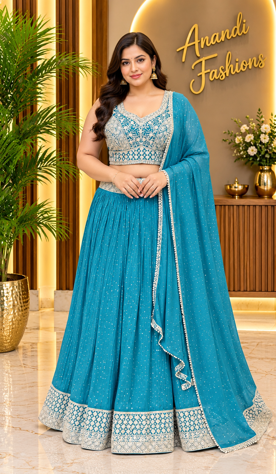 Women’s Georgette Lehenga Set – Plus Size