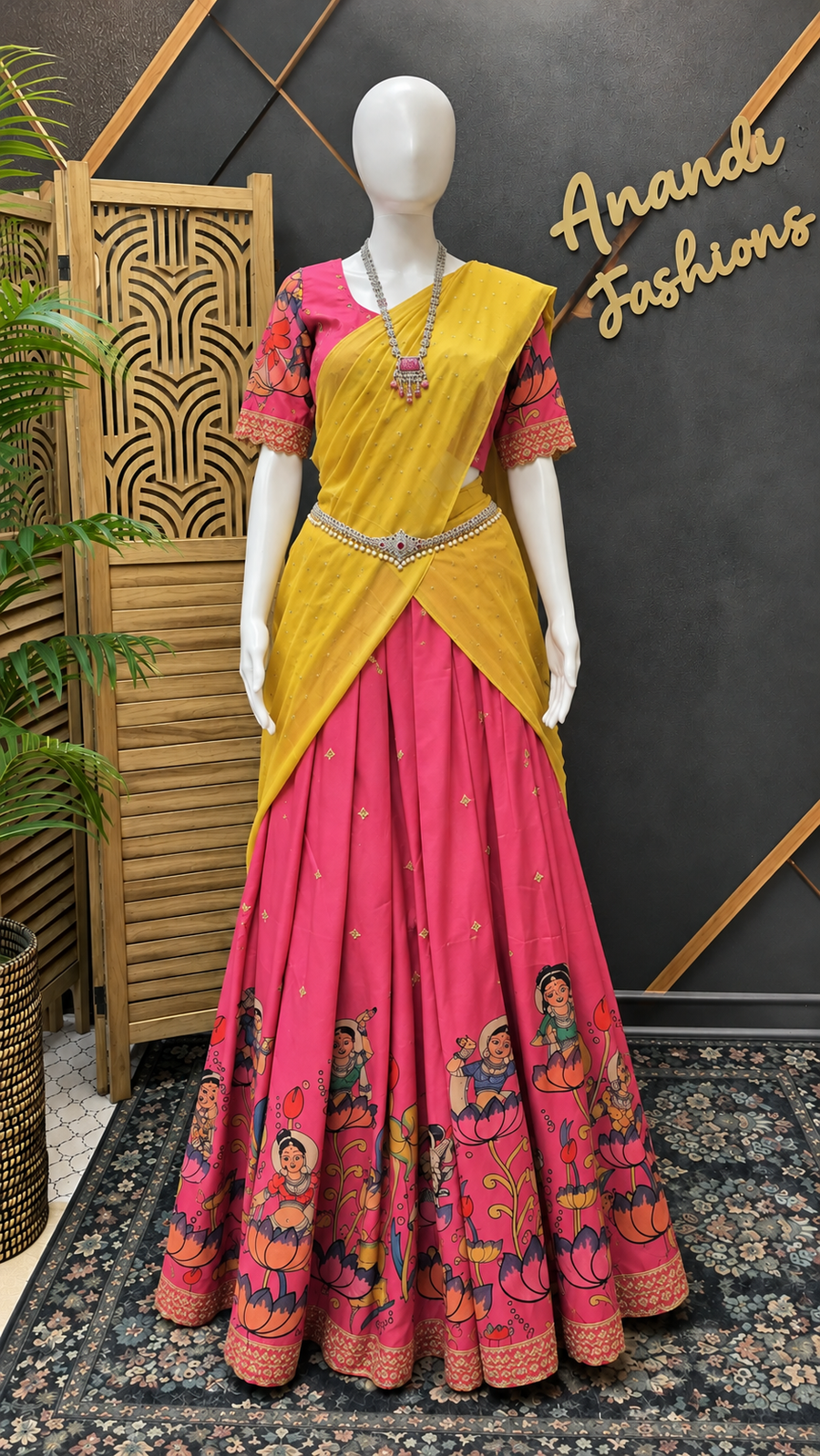 Women’s Kalamkari Half Saree/Lehenga  Set